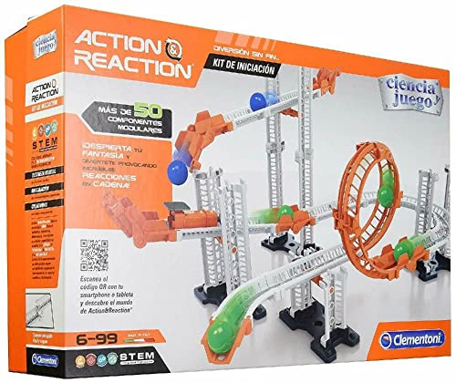 Clementoni 59150 Galileo Science – Action & Reaction Starter Set, Modellbausatz für eine Kugelbahn, mehrteiliges Motorikspielzeug, Spielzeug für Kinder ab 6 Jahren