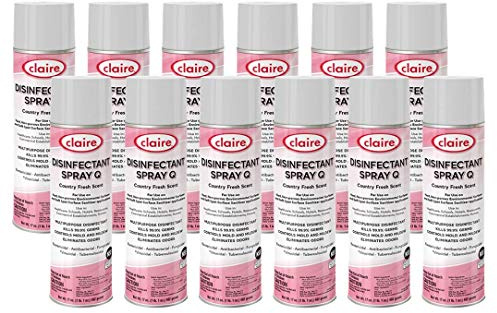 Claire CL1001-12pk Disinfectant Spray Q- Country Fresh Scent; 17 Oz. Net Wt, 12 Count