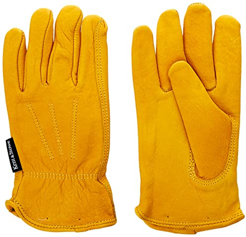 Kent & Stowe Men's Kent and Stowe Luxury Leather Gardening Gloves Mens Large, Yellow, L Pack of 1 pair UK