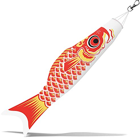 Anley 26 Zoll Japan Koi Fisch Flagge Karpfen Windsack Streamer - Japanische Koinobori Traditionelle Hängeflagge&Banner - Outdoor Dekoration Garten Hinterhof Dekor Breeze Flying Fish