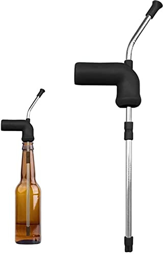 Youning Bier Bong Trichter Bierspender Trinkschnorchel Trinken Werkzeuge für Bar Entertainment Party Festivals (Stil 2- Schwarz, 32 cm)