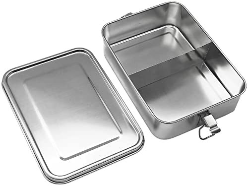 Rosenstein & Söhne Behälter: Edelstahl-Lunchbox mit Dichtungsring, spülmaschinenfest, 800 ml (Lunchbox mit Fächern, Proviantdosen, Wasserdichte Taschen)