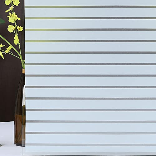 Hoonng Pellicola Vetri Finestre, Privacy Bianca Striscia, 44.5x200CM