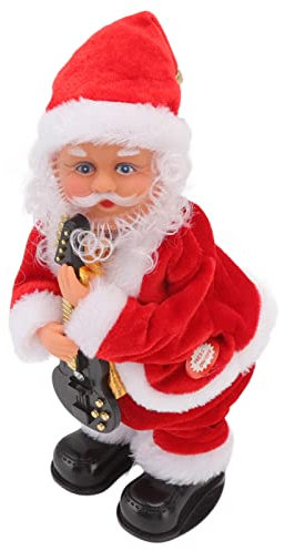 ASHATA Tanzender Weihnachtsmann, Twerkender Weihnachtsmann, Elektrisches Musikalisches Tanzen, Alter Mann, Musikalische Weihnachtsgeschenkdekorationen, für Häuser, Räume, Partys (Gitarre)