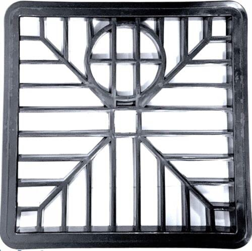 Orbitron 6 Square Dish Round Plastic Gully Grid Grate Heavyduty Drain Cover Black Finish (2x Sqaure Cover)