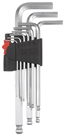 QUARKZMAN 9Stk Kugel Ende Sechskant Schlüssel Schraubenschlüssel Set 1.5mm-10mm Metrisch CR-V Stahl L Geformt Langarm Reparatur Werkzeug Schraubenzieher