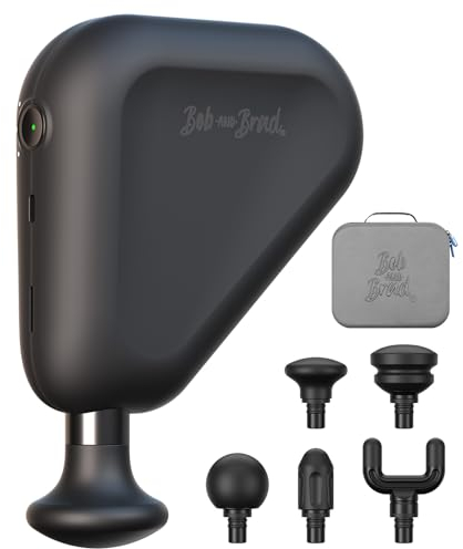Bob and Brad Air 2 Mini Massagepistole mit 12mm Amplitude und 4800 mAh Batterie, Tragbare Handheld Massage Gun, Percussion-Massagepistole mit Typ-C-Aufladung für Muskelschmerzlinderung, Schwarz