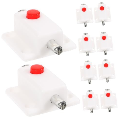 Veemoon Loquets à Ressort Verrouillage Robuste et Design Épuré Lot de 10 pour Porte D'armoire en Plastique Blanc pour Portes et Fenêtres