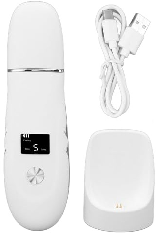 POFET Skin Scrubber Face Skin Spatula Ultraschallpeelinggerät Skin Scrubber Mitesserentferner Porenreiniger Werkzeug Mitesser-Extraktor für Tiefenreinigung