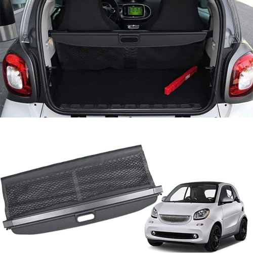 YPJHMXQXQ Einziehbar Kofferraumabdeckung Laderaumabdeckung Cargo Cover Rollo für Mercedes Benz Smart Fortwo 2016 2017 2018 2019, Shielding Security Trennwand Aufbewahrung Schutz ZubehöR