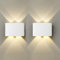 Gebiuhoo Wandleuchte Innen 2 Stück 8W Wandlampe LED Außenleuchte Up and Down Leuchten Warmweiß 2800-3200K Außenleuchte Wasserdicht IP66 für den Innen- und Außenbereich Weiß