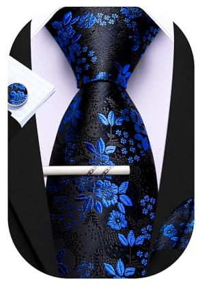 Barry.Wang Cravat Cravat en soie Ascot Écharpe tissée à soi-même Mouchoir Boutons de manchette Mariage