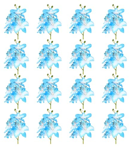 PATIKIL 7 Orchidea Fiori Finti per Candele Galleggianti, 16Pz Fiori Galleggianti Riempitivi Vaso Centrotavola Decorazione per Matrimonio Festa Bar Ristorante, Blu