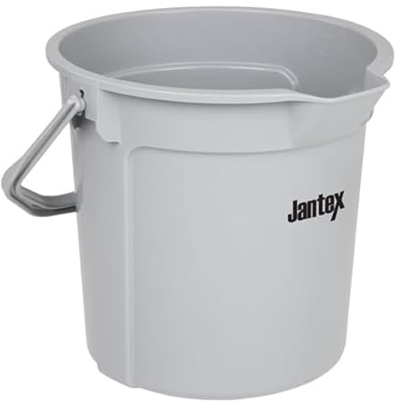 Jantex Grey Graduated Bucket with Pouring Lip 14ltr - Commercial Heavy Duty Bucket for Cleaning FU589