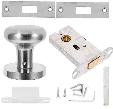 NULYLU Single Sided Stainless Steel Door Knob Lock Modern Invisible Door Handle for Bathrooms Bedrooms and Cabinets Easy to Install Design Smooth Touch Finish