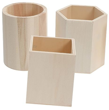 NUOBESTY 3pcs Pen Holder Storage Bucket Pencil Pot Desk Makeup Brush Holder Desktop Pen Organizer Classic Style