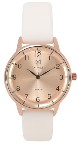 JSDDE Damen Armbanduhr mit Silikon Uhrenarmband Damenuhr Analog Quarzuhr Arabische Ziffer Kleideruhr für Damen Frauen