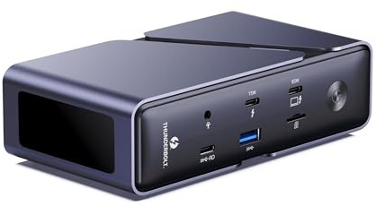 MINIS FORUM TB4-01 - Docking station 12 in 1, Intel JHL8440 Thunderbolt 4, PD 85 W, HDMI 2.1/DP1.4, SD/TF, 2 x Thunderbolt 4X, 3 x USBA, 1 x USB C, 2.5G RJ45