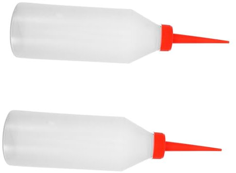 Gogogmee 2pcs 500ml Sewing Machine Oil Bottles Red Spout Plastic Oil Dispenser for Embroidery Machine and Automotive Use Needle Oiler Squeeze Bottles
