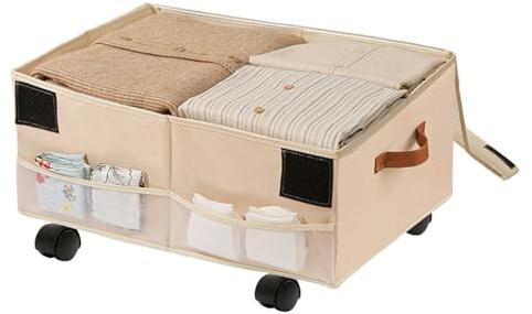 Generisch Contenitore arrotolabile per bagagliaio | Box portaoggetti ispessito con ruote per auto, campeggio, viaggi, ufficio, garage, camera da letto