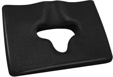 NenFuoeec Cuscino Decubito per Sedere, Cuscino in Gel Memory Foam, Apertura a T Cuscini Piaghe da Decubito, Rimovibile Coccige Cuscini, per seduta e letto, Rivestimento in Tessuto Nero