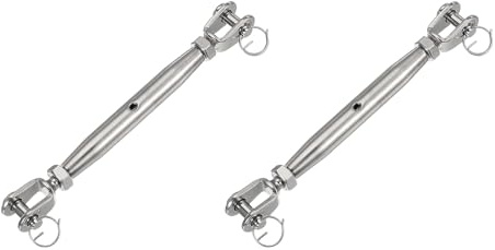 QUARKZMAN 2 Stück M10(3/8) Geschlossener Körper Backe und Backe Spannschloss Drahtseilspannung, Edelstahl Verstellbarer Kabelspanner für Sonnensegel, 3200Lbs Arbeitslastgrenze