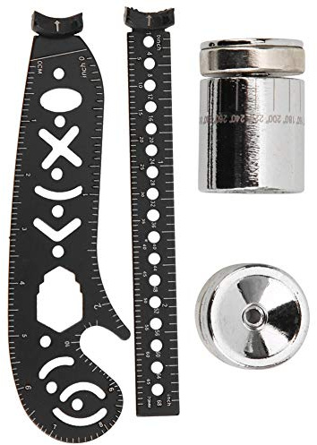 Aoresac Strumento Righello da Disegno in Metallo, Compasso, Goniometro, per Artisti, Designer, Architetti, Modelli di Cerchi Versatili, Righello Dritto e Curvo, con Modulo Astratto e (17 mm)