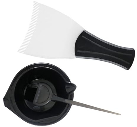 Mobestech Kit de Teinture Capillaire 3 Pièces – Bol à Teinture Noir, Pinceau Applicateur et Planche de Coloration – Outils Professionnels pour Salon et Usage Domicile, Accessoires Coiffure