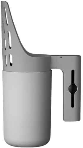 Vestamore Cat Litter Scooper with Trash Container, 5 Rolls Waste Bags Included, 2 in 1 Combined Cat Scoop and Litter Disposal System, Sifting Holes, Comfortable Handle for Easy Waste Cleaning