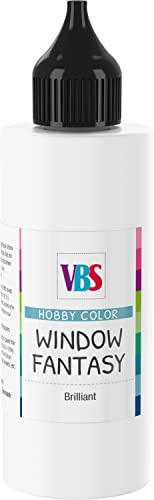 VBS Window Fantasy 85 ml Windowcolor lichecht speichelecht wasserfest wasserverdünnbar auf Wasserbasis ganzjährig 85 ml Weiß
