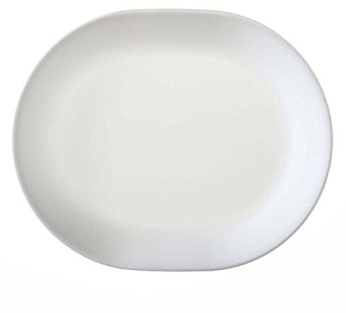Corelle 3128 Vitrelle Glass Winter Frost White Serving Platter, Pack of 3