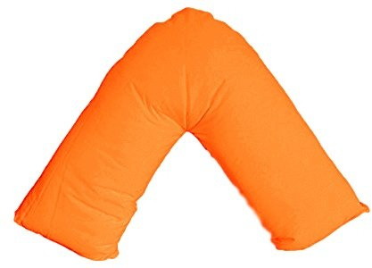 Maria Luxury Bedding & Linen V shaped Orthopaedic Nursing Pillowcase | Neck And Back Support | Pregnancy V-shaped Pillowscase (Orange)