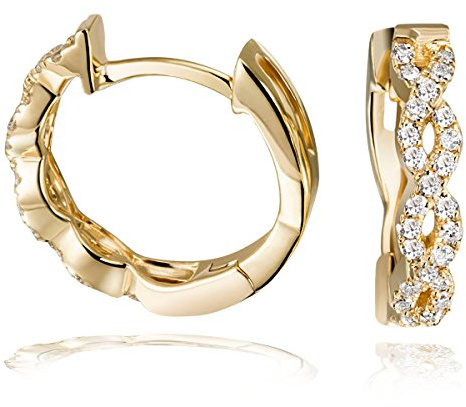 Goldmaid Damencreolen Zopfmuster 585 Gelbgold 56 Brillanten 0.26 ct. SI/H