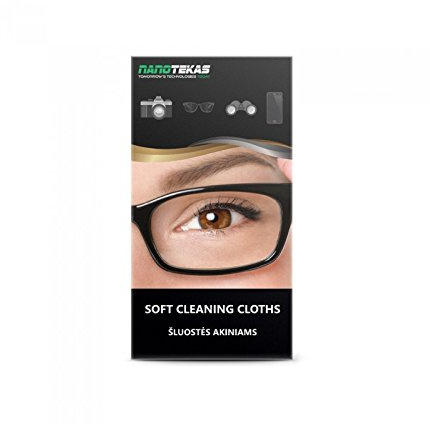 Nanotekas Microfibre Cleaning Cloths for Glasses, Phone Screen, Lens Eyes, Watches, Cameras (5 Cloths)