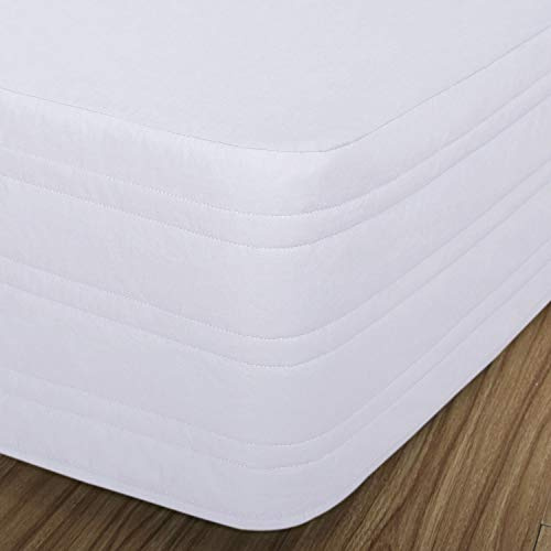 Marquess Tailored Bed Skirt Blended Quilted-Hang Down Feeling Enhancement Wrap Around Thick Bed Skirt,Dust-Proof, Wrinkle Fade Resistant Dust Ruffle with Classic 14’’Drop for Bedroom（King White）