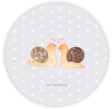 Mr. & Mrs. Panda Magnet Schnecken Liebe - Geschenk, glücklich, mit Motiv, Kühlschrankmagnet, Freundin, für kühlschrank, Pärchen, Zufrieden, pinnwand, zettelhalter, Paar, Verliebt
