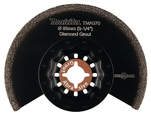 Makita B-65034 Starlock Diamant Segmentsägeblatt 85 mm TMA070, Körnung 40, für Mörtel, weiche Fliesen, für Multitool, Multifunktionswerkzeug, 1 Stück