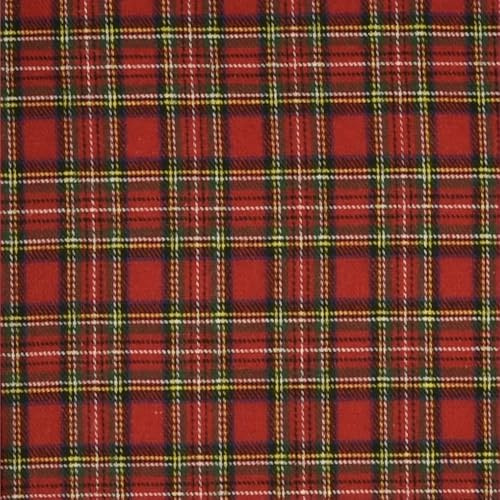StoffBook BAUMWOLLE SCHOTTENKAROS TARTAN-STOFF KAROSTOFF STOFF, D472 (Rot(Klein))