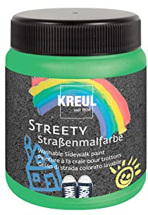 KREUL 43104 - Streety Straßenmalfarbe in Grashalmgrün 200 ml, abwaschbare Flüssigkreide zum Malen mit Pinsel oder Roller, flüssige Straßenmalkreide, vegan, dermatologisch getestet, auswaschbar