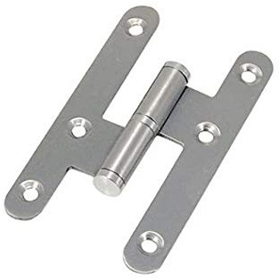 4 Unidades Pernio INOX Canto Redondo Sin Remate 100 mm. Izquierda