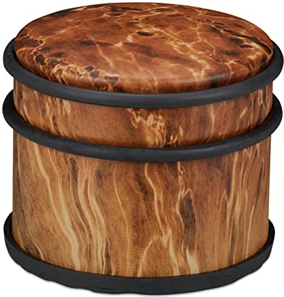 Relaxdays Türstopper rund Design C Hoch Fermaporta, Blocca Porta Pesante e Finestre, Acciaio e Gomma, Accessorio per la Casa, ∅ 9,5 cm, Marrone Scuro, 1 pz