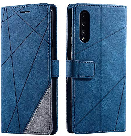 SONWO Cover per Galaxy A70, Flip Caso in PU Pelle Case Cover Portafoglio Custodia per Samsung Galaxy A70, [Kickstand] [Slot per Schede], Blu