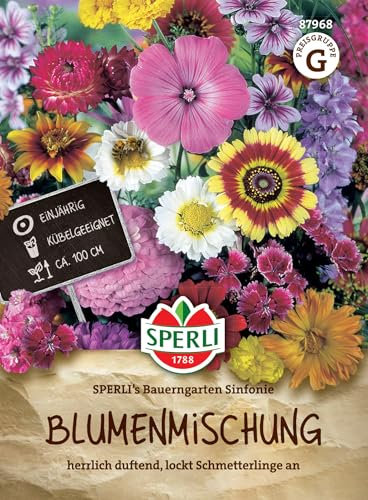 Sperli Blumensamen-Mischung SPERLI's Bauerngarten Sinfonie 87968 – Einjährig - Kübelgeeignet - herrlich duftend - Saatgut, Wildblumensamen, Blumenwiese