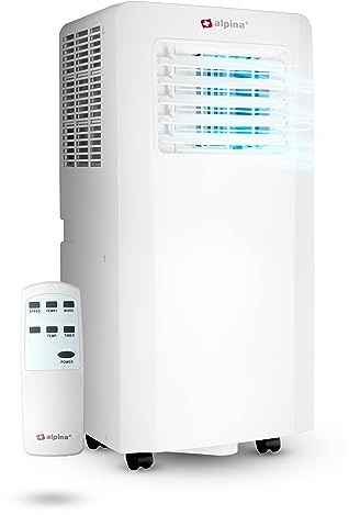 alpina A007G - Aire Acondicionado portátil (deshumidificador, purificador de Aire, Ventilador, 11000 BTU, Temporizador, Mando a Distancia)