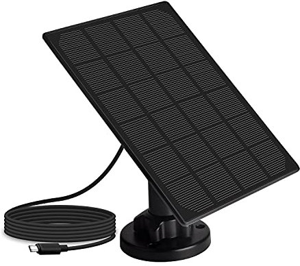 VIEWZONE Solar Panel with Micro USB Cable, Waterproof Solar Panel Power Supply Compatible with Outdoor Rechargeable Battery Security Camera, 5V 3.5W Continuously Charging, Plug and Play