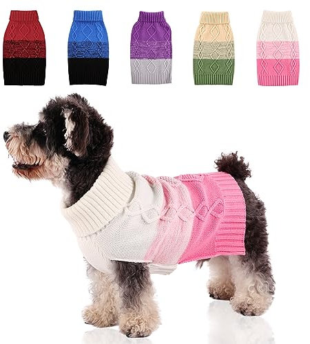 ASENKU Hundepullover für Kleine Mittelgroße Große Hunde,Wärme Hundepulli Strick Pullover Hund,Hundepulli für Dackel,Französische Bulldogge Bulldog Chihuahua