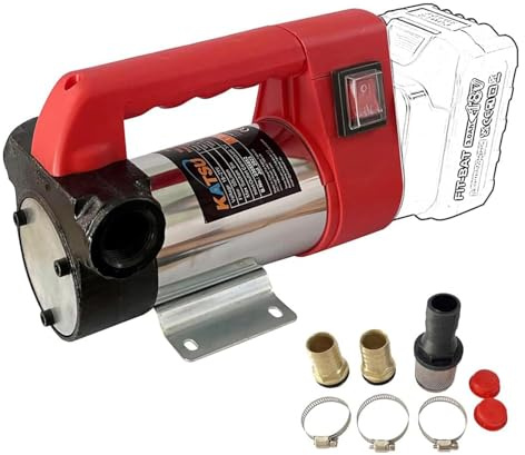 KATSU FIT-BAT 21V Kabellos Dieselpumpe Ölpumpe Kraftstoffpumpe Dieselkraftstoff-Förderpumpe Portabel Motor Öl Extraktor Pumpe für Autos Traktoren Boat Truck, kein Akku und Ladegerät