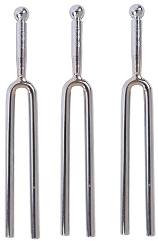 JOCXZI Stimmgabel 440Hz,Silber Stimmgabel,Stimmgabeln,Stimmgabel aus Edelstahl, Tuning Fork Stimmgerät mit Schwarze Reinigungstuch (3 Stück)