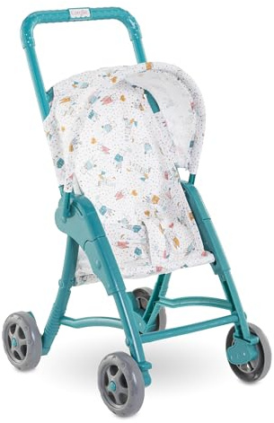 Corolle Babydocka barnvagn med vikbar baldakin – blågrön – mån premier puff tillbehör passar 30 cm dockor – för barn i åldrarna 18 månader och uppåt