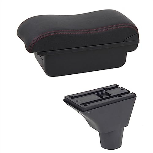 Caja de reposabrazos de Compartimento para Reposabrazos Coche Contenido La Tienda Central Decoración Estilo De Coche con Portavasos USB para Seat para Ibiza 6j para Ibiza 6L (Color : B2 Red Line)